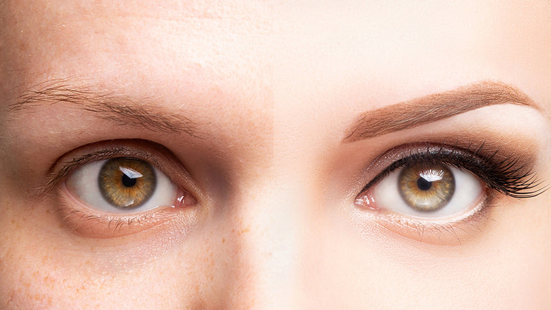 an example of before and after eyebrow tinting